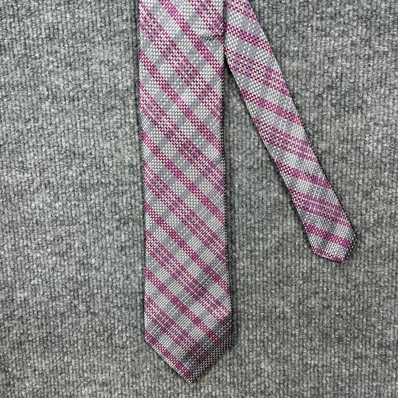 Sean John Tie 3" X 60" Purple/Gray Tartan Plaid 100% Silk NWT - Picture 1 of 10